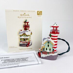 NEW Hallmark Keepsake 2006 Lighthouse Greetings #10 in Series Ornament Lights